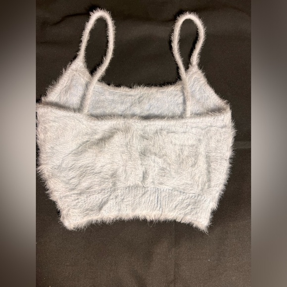 MESHKI Fluffy Knit Lounge Set - Light Blue Crop Top & Shorts (Size XS/S) - Picture 3 of 9